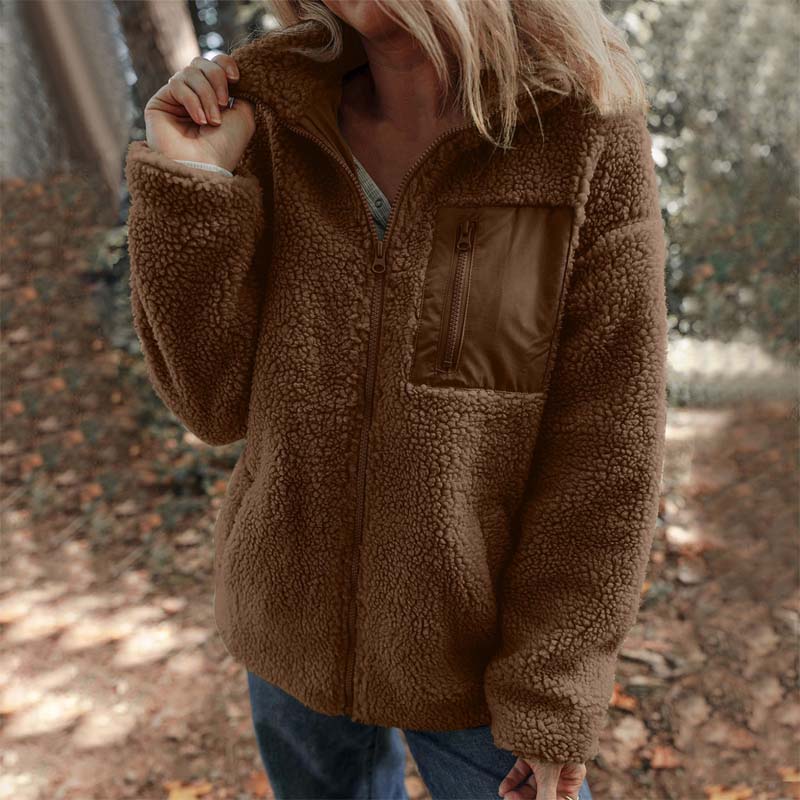 Naisten Lämmin & Tyylikäs Fleece-Takki Vetoketjulla