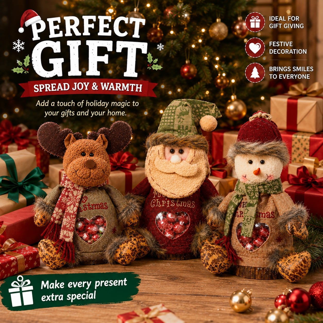 ๐
Magische Kerst-Snoepzakken met Pluche Figuren โ Maak Kerstmis Onvergetelijk! ๐