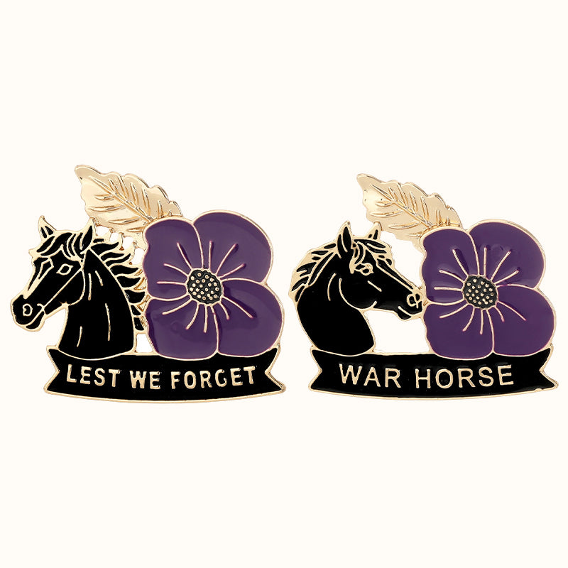 🌸 Eerbetoon aan Jouw Paard 🐎 Purple Poppy Brooche