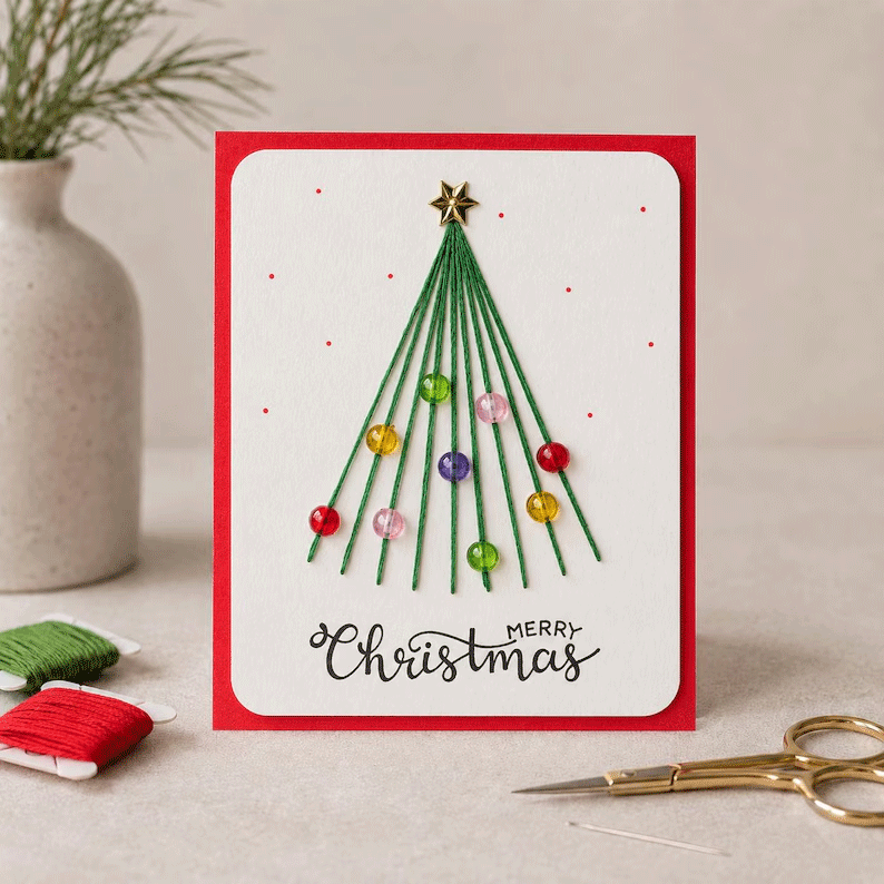 Maak Je Eigen Unieke Kerstkaarten 🎄 Complete DIY Borduurset voor Ontspannende Winteravonden