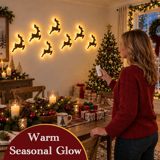 ๐ฆ Breng Direct Kerstmagie in Huis โจ Sfeervolle LED Rendier Wanddecoratie