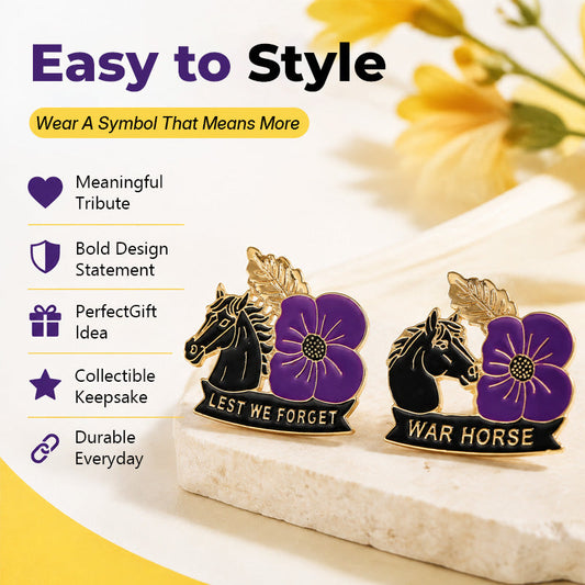 ๐ธ Eerbetoon aan Jouw Paard ๐ Purple Poppy Brooche