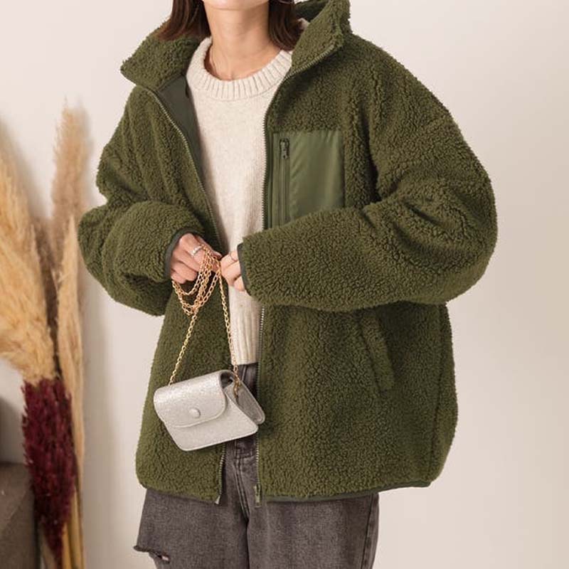 Naisten Lämmin & Tyylikäs Fleece-Takki Vetoketjulla