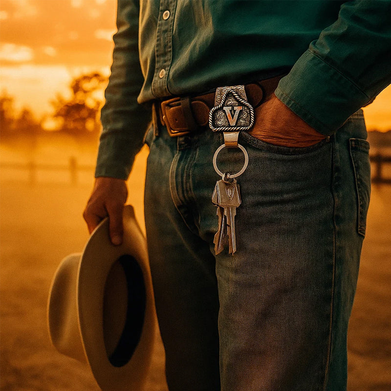 🤠 Oma Kirjain, Oma Polku – Lännen Tyylinen Avaimenperä 🌵