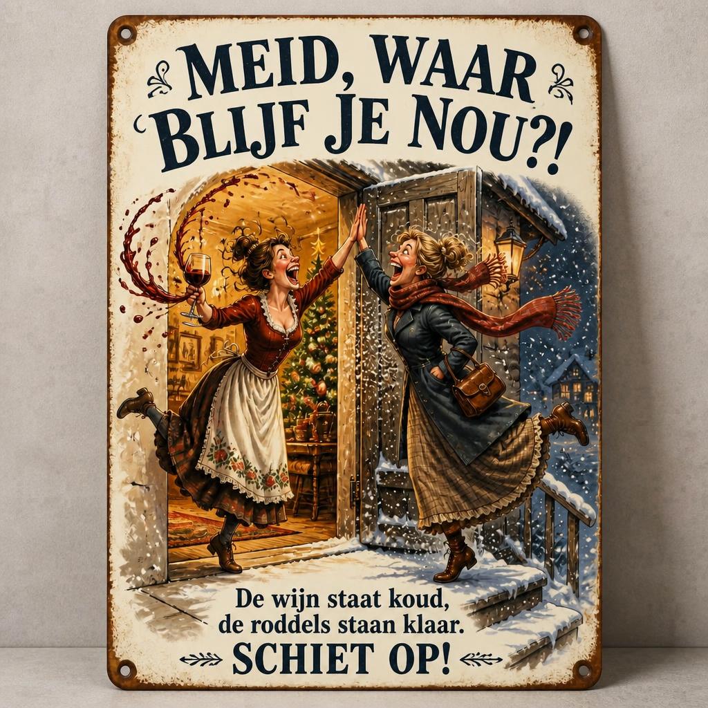 Wacht Je Weer Op Die Ene Vriend? 😂 HÈ HÈ, LEEF JE NOG?! Retro Metalen Bord