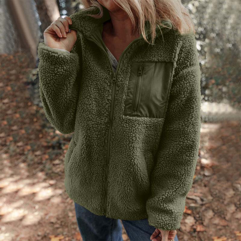 Naisten Lämmin & Tyylikäs Fleece-Takki Vetoketjulla