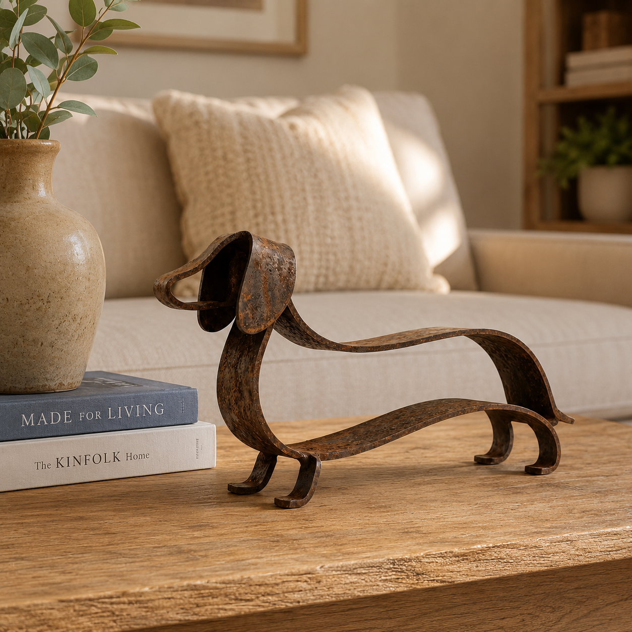 Metalen Teckel Sculptuur | Sfeervolle Eyecatcher Voor Huis & Tuin! ๐พ