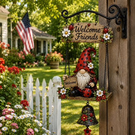 🌼 Rustieke Wanddecoratie met Vintage Bel — Dé blikvanger voor de tuin! 🔔