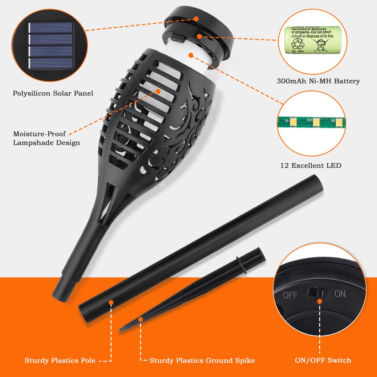 đ„2025 Solar Torch Lights â Flickering Flame Outdoor Decor