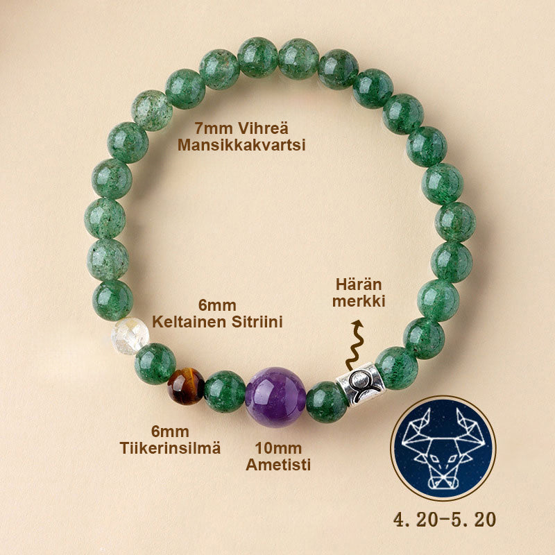 ✨ Henkilökohtainen Horoskooppirannekoru | Aito Luonnonkristalli Energiatasapainottaja 🌌 Täydellinen Lahja 💖