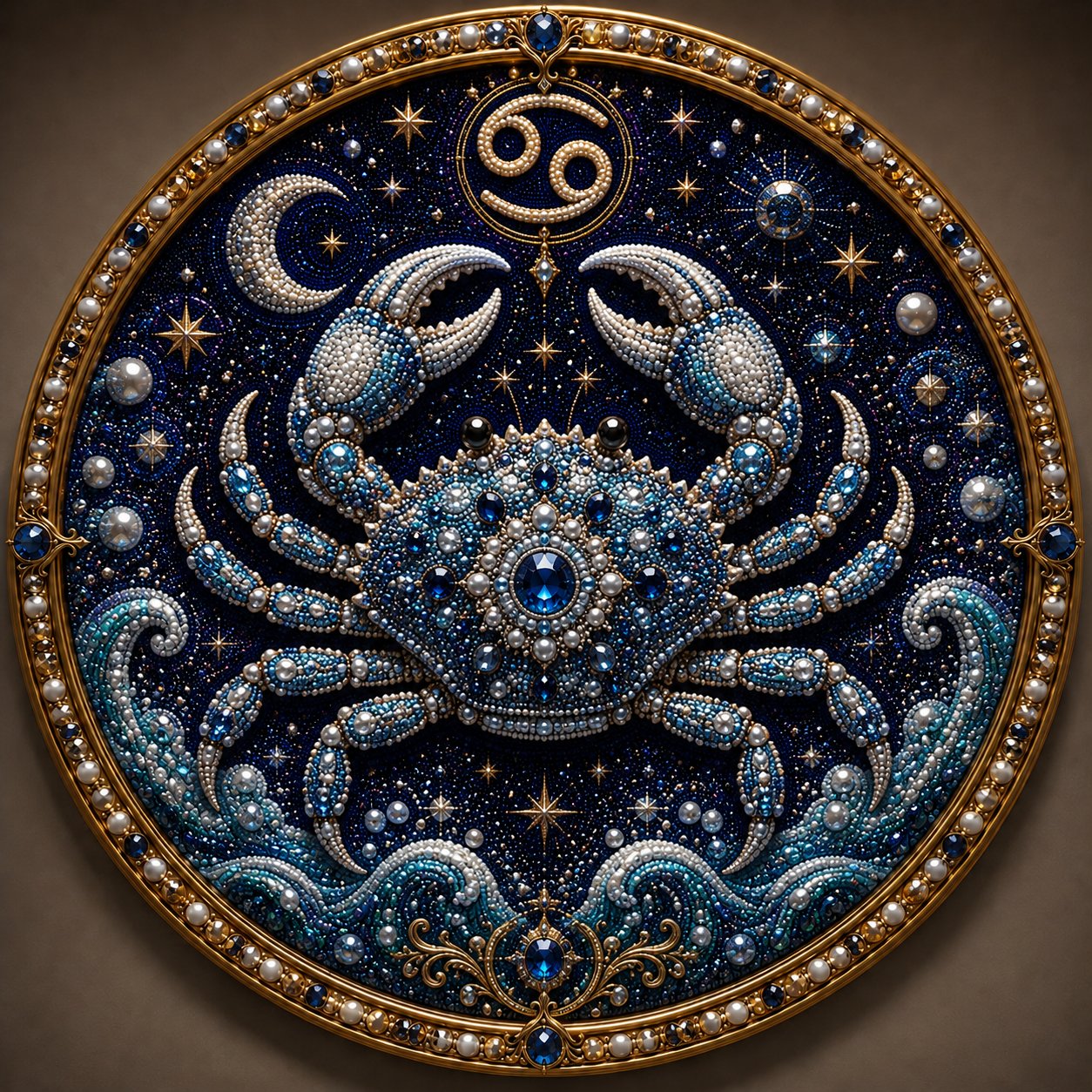 🌙 Magie Aan Je Muur! Luxe 3D Zodiak Parel Kunst Voor Een Sfeervol Huis 🔮