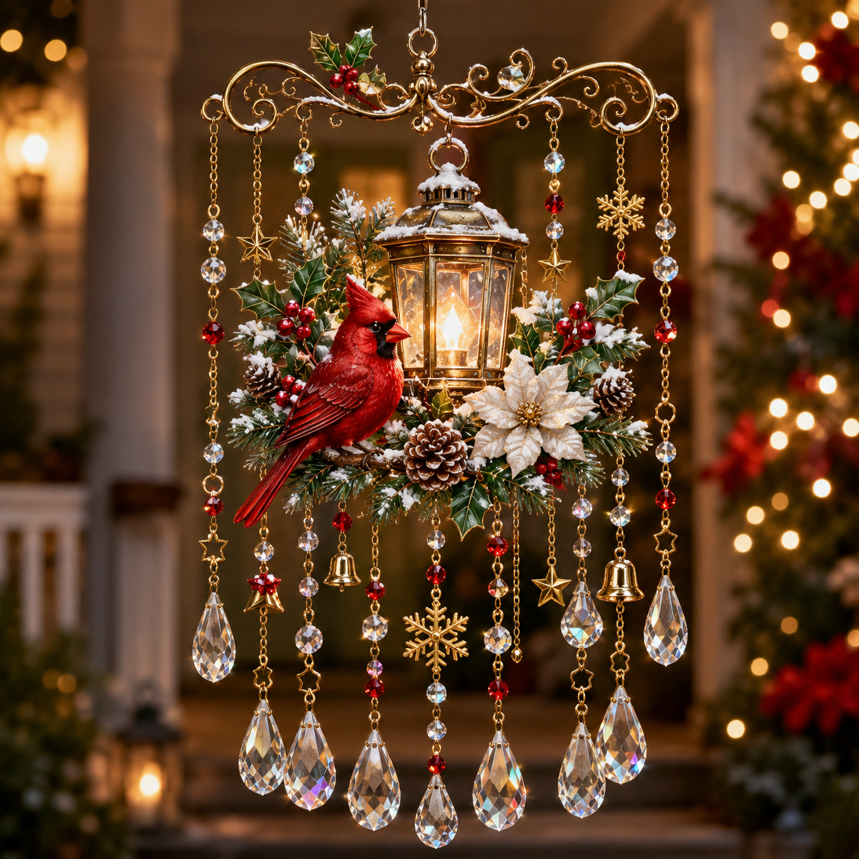 🔮 Magische Kerstkristallen Windgong 🎁 – Breng Warmte, Licht & Kerstmagie In Huis! 🎄