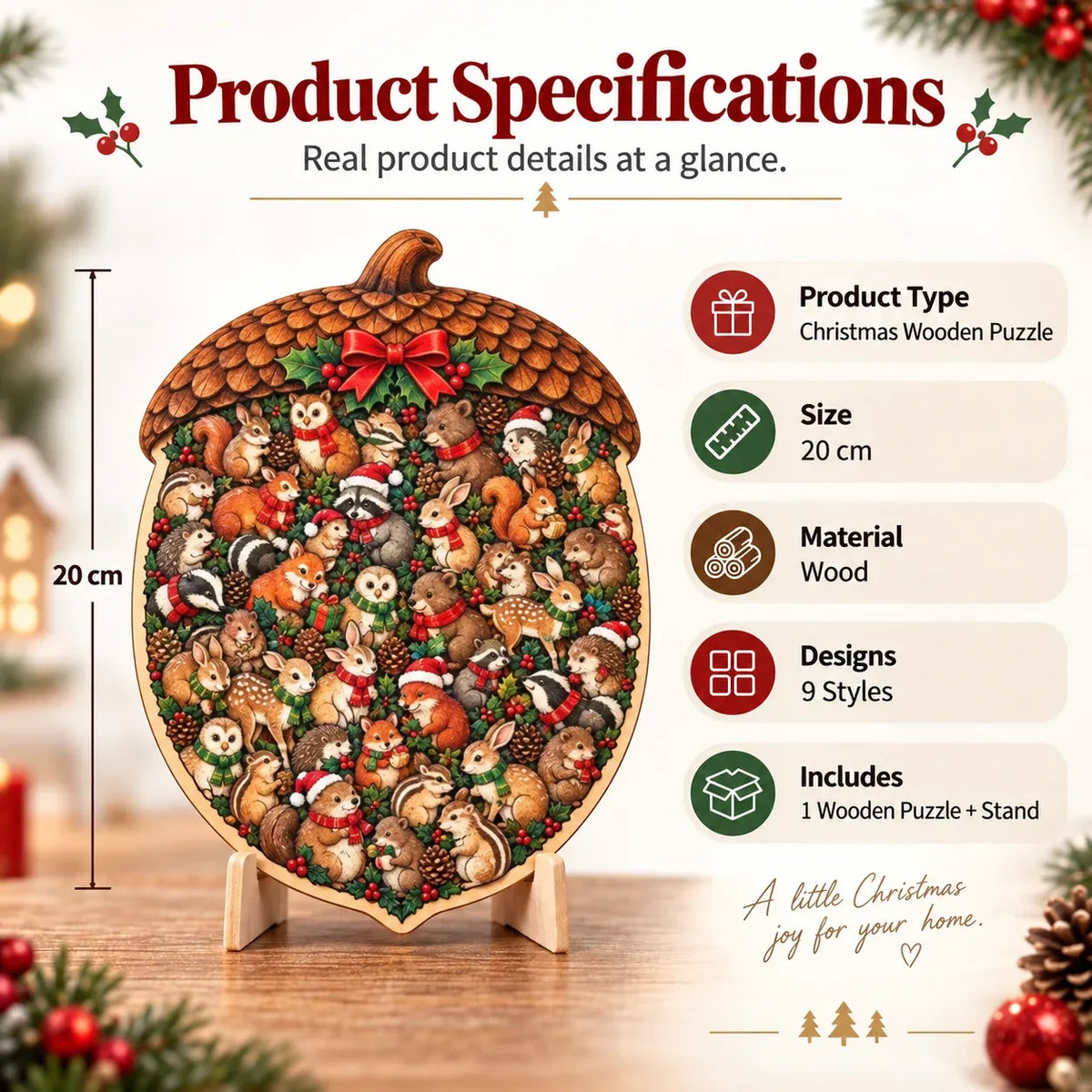 🎄 Bouw Je Eigen Kerstmagie! 3D Houten Kerstpuzzel met Standaard
