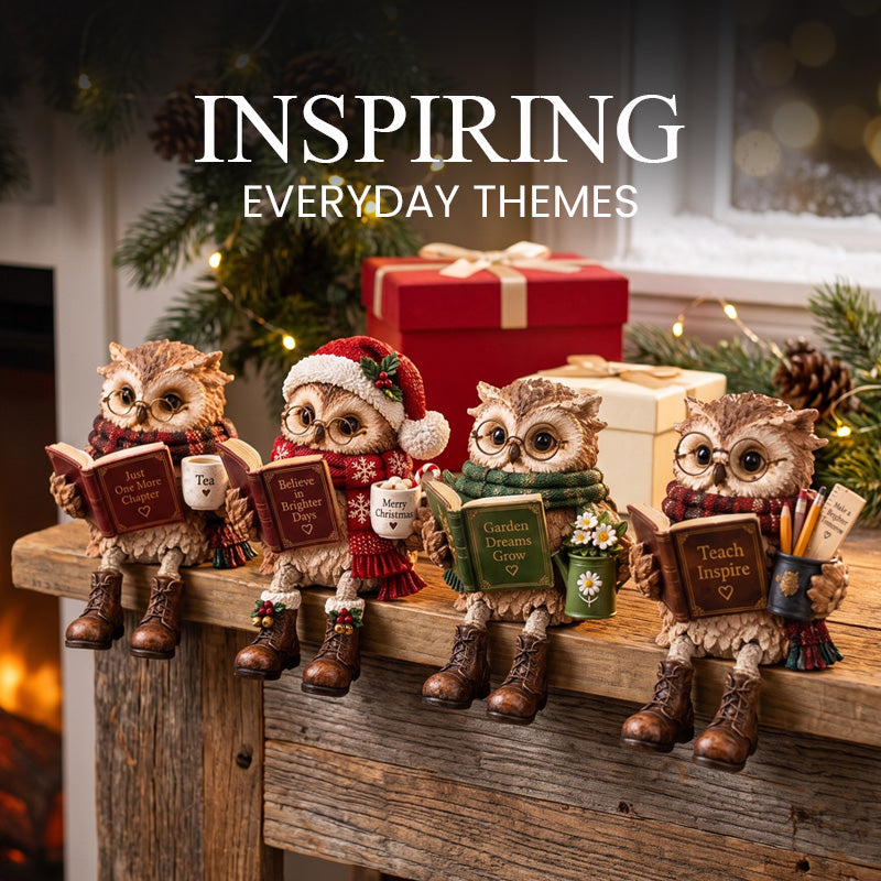 🦉 Lezende Uil Decoratie - Sfeervol & Hartverwarmend Beeldje voor de Perfecte Leeshoek & Cadeau 📖