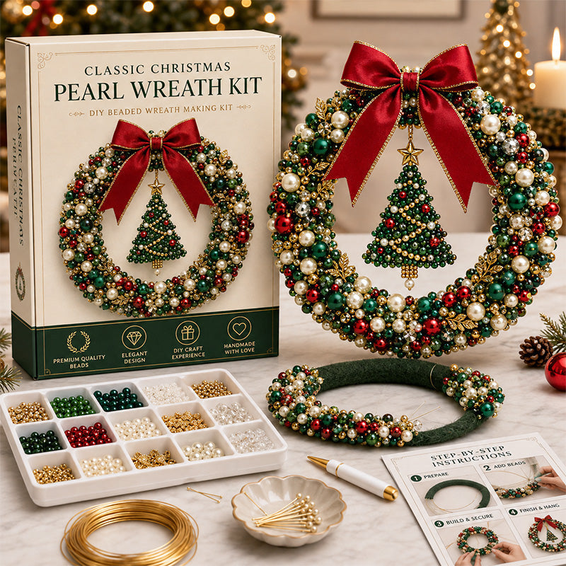🎀 DIY Luxe Parel Kerstkrans Set | Uniek Handgemaakt Kerstcadeau & Decoratie ✨