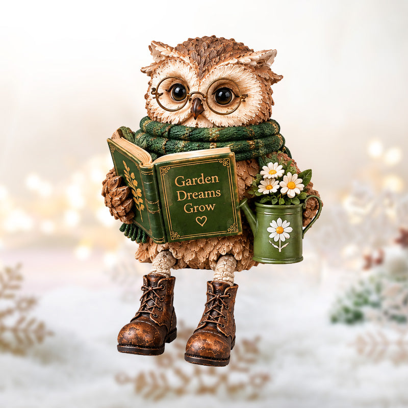 🦉 Lezende Uil Decoratie - Sfeervol & Hartverwarmend Beeldje voor de Perfecte Leeshoek & Cadeau 📖