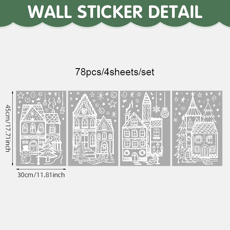 🏠 Kerstdorp Raamstickers – Breng Magische Kerstsfeer op Elk Raam! ❄️