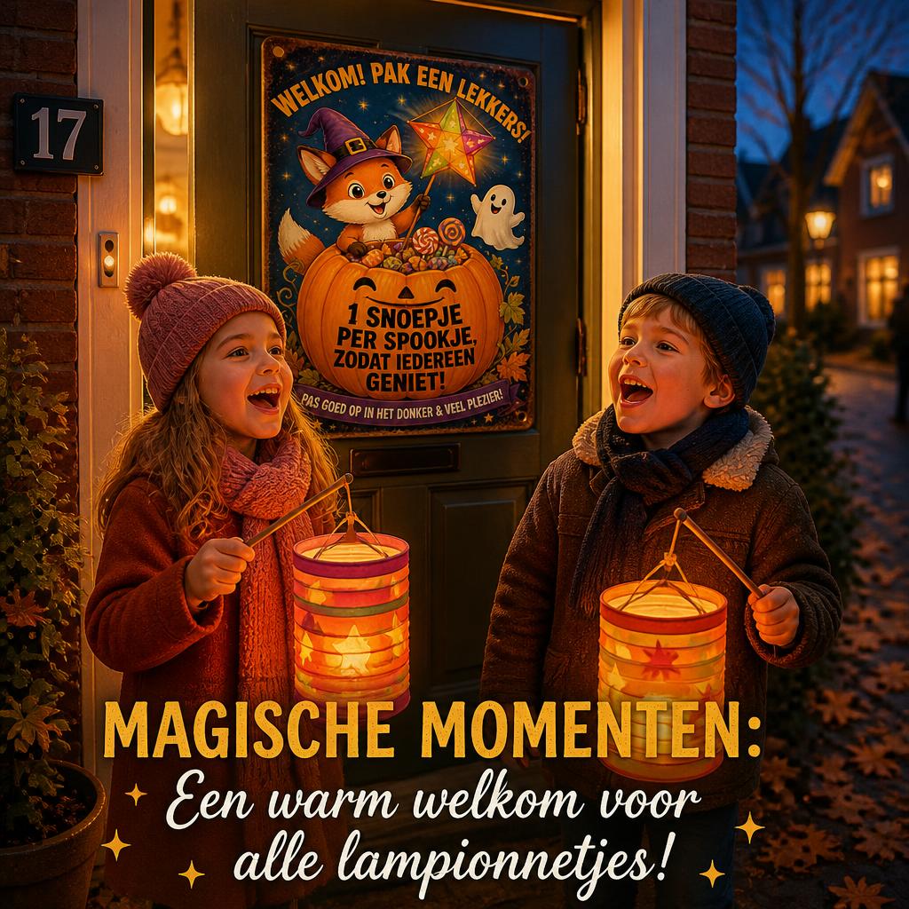 🍬 Zorgeloos De Deur Uit" Snoep Bordje | Voor Halloween & Sint-Maarten 🎃