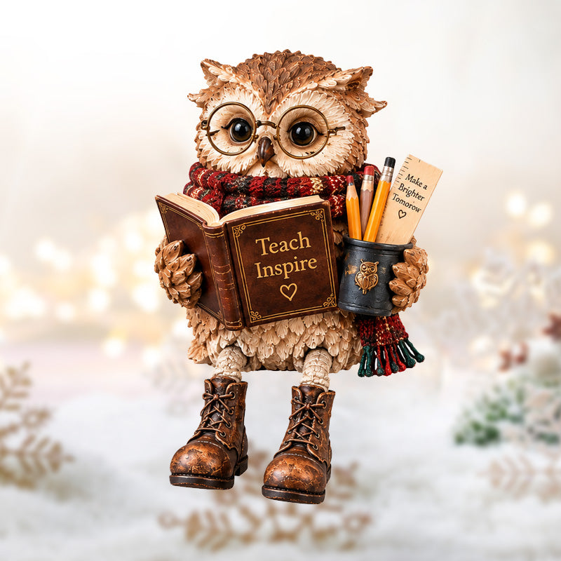 🦉 Lezende Uil Decoratie - Sfeervol & Hartverwarmend Beeldje voor de Perfecte Leeshoek & Cadeau 📖