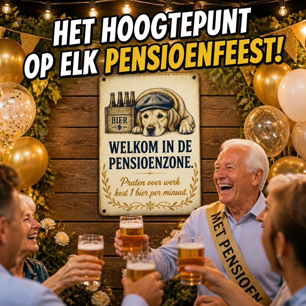 Metalen Bord "Pensioenzone" – Praten Over Werk Kost 1 Bier Per Minuut! 🍺