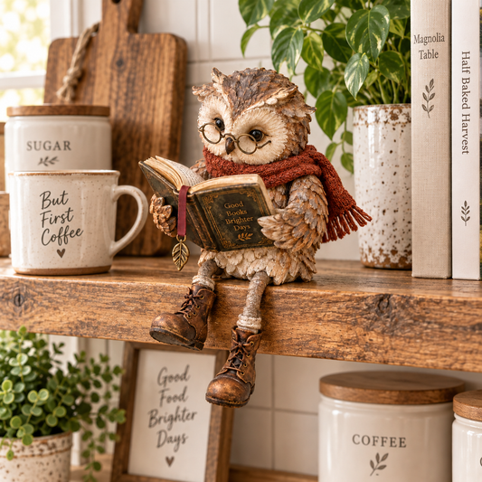 🦉 Maak Je Leeshoekje Gezellig: Betoverend Lezende Uil Beeldje