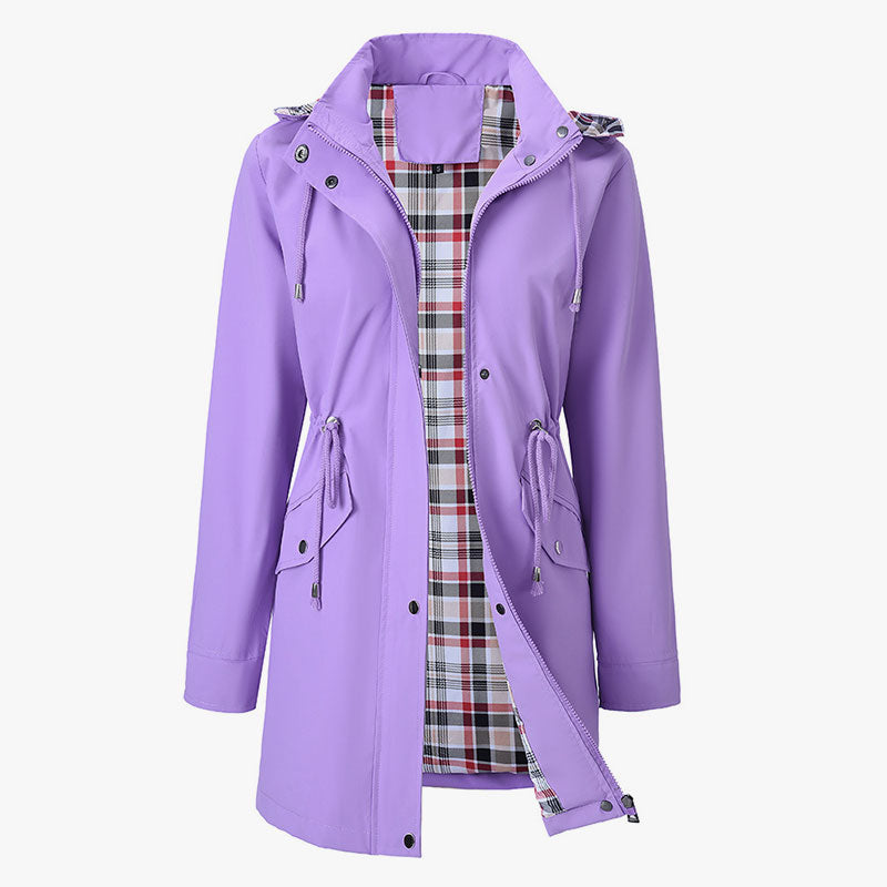 🌧️✨ Vedenkestävä Trench-koveralli Naisille – Laadukas, Ruudullinen Sisäpuoli, Eleganssi✨🧥