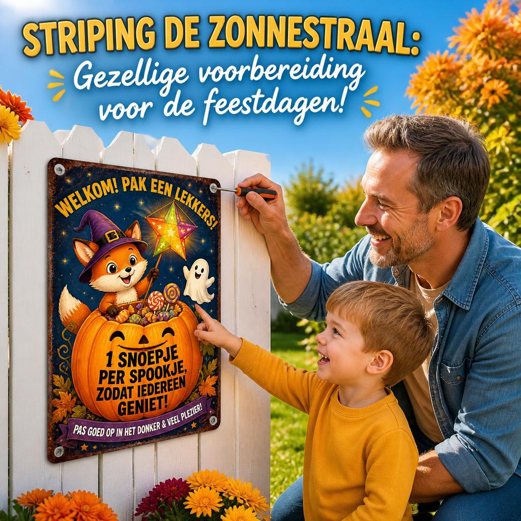 🍬 Zorgeloos De Deur Uit" Snoep Bordje | Voor Halloween & Sint-Maarten 🎃