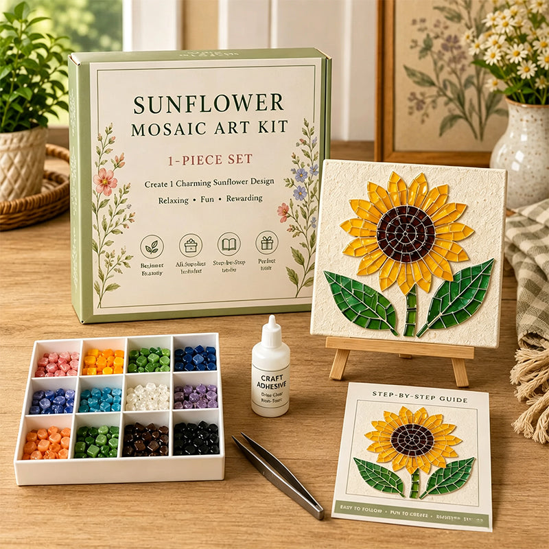 🌻🏡 Breng de Rust van een Bloementuin in Huis 🌸 DIY Mozaïek Kunstset