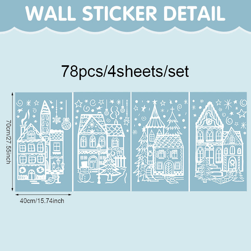 🏠 Kerstdorp Raamstickers – Breng Magische Kerstsfeer op Elk Raam! ❄️