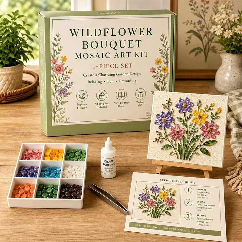 🌻🏡 Breng de Rust van een Bloementuin in Huis 🌸 DIY Mozaïek Kunstset