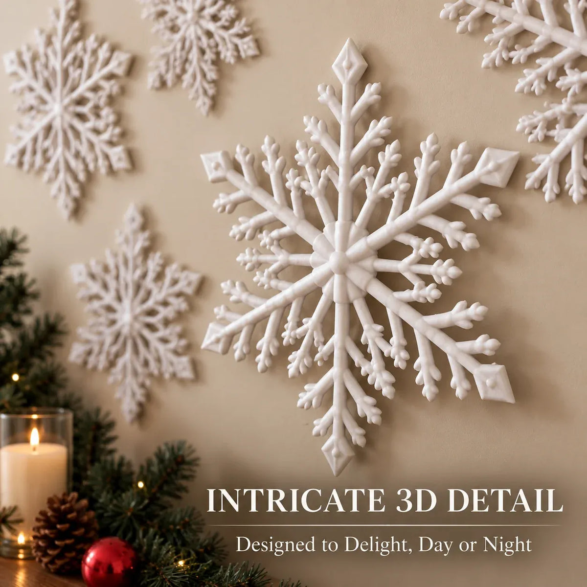 ❄️ Magische 3D Sneeuwvlok LED Wandlamp – Breng Direct Kerstsfeer & Warmte in Huis ✨ (Met Remote)