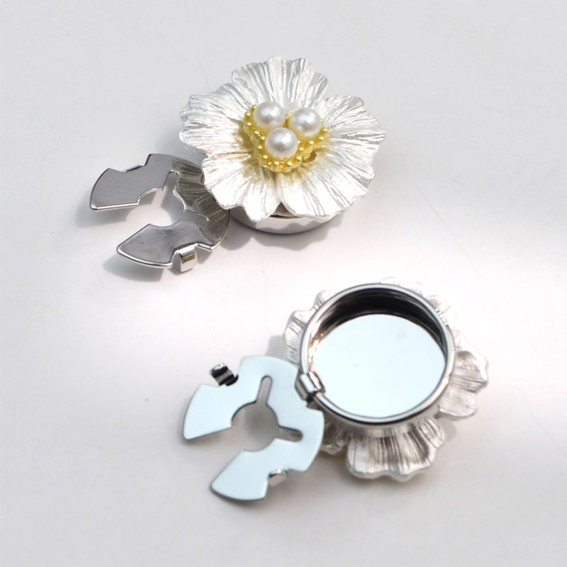 🌸 Clip knopafdekkers met parels en bloemen