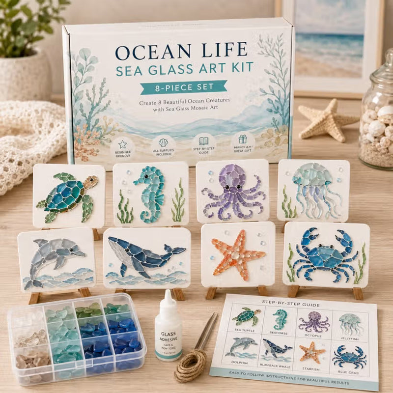 🌊 Breng de Rust van de Oceaan in Huis ✨ DIY Zee-Glas Kunstset