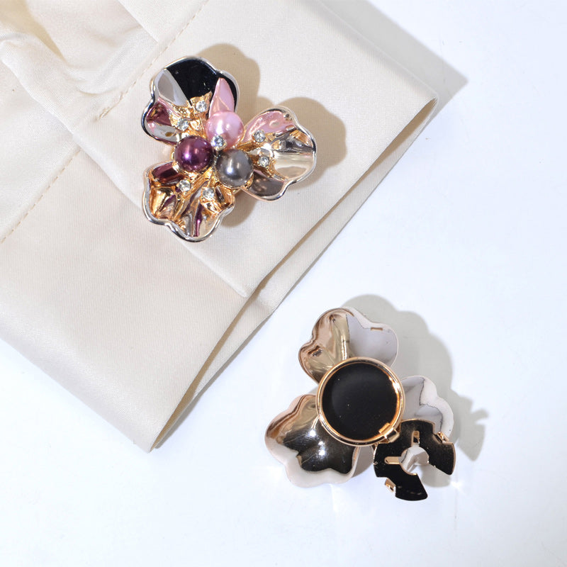 🌸 Clip knopafdekkers met parels en bloemen