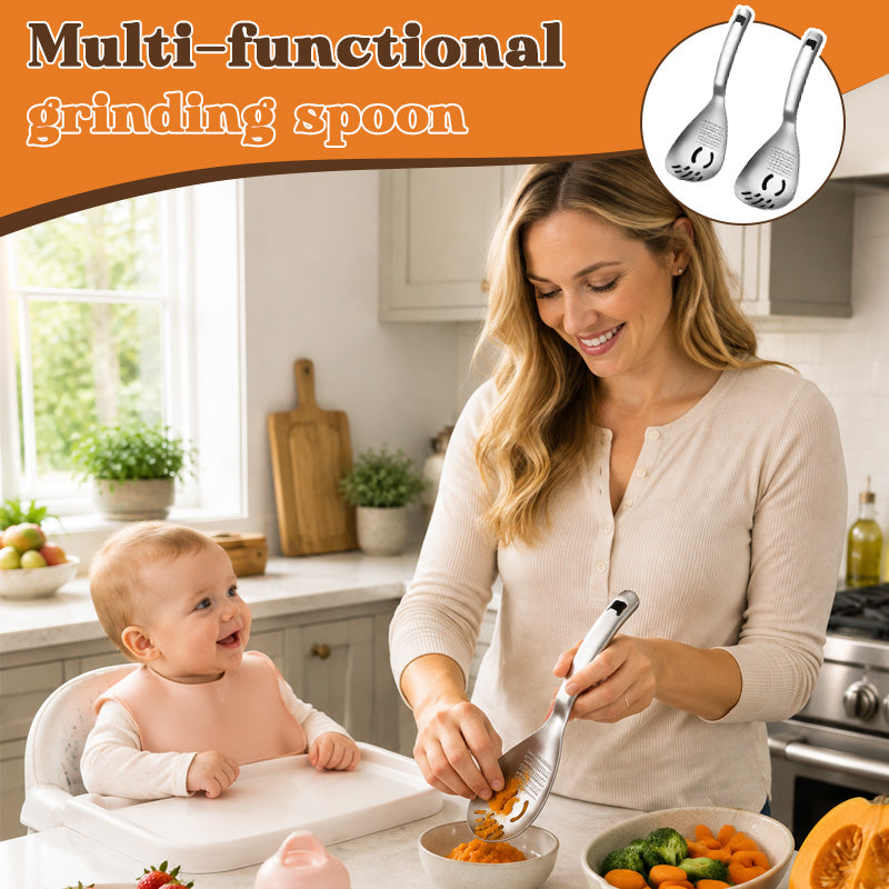 🥄 5-in-1 Multifunctionele Rasplepel – Snel Raspen, Prakken & Zeven Zonder Gedoe!
