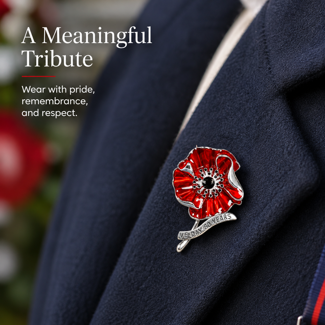 🕊️ 80 Jaar Vrijheid Broche – Eer het Verleden, Draag het Symbool van Moed & Respect 🌺