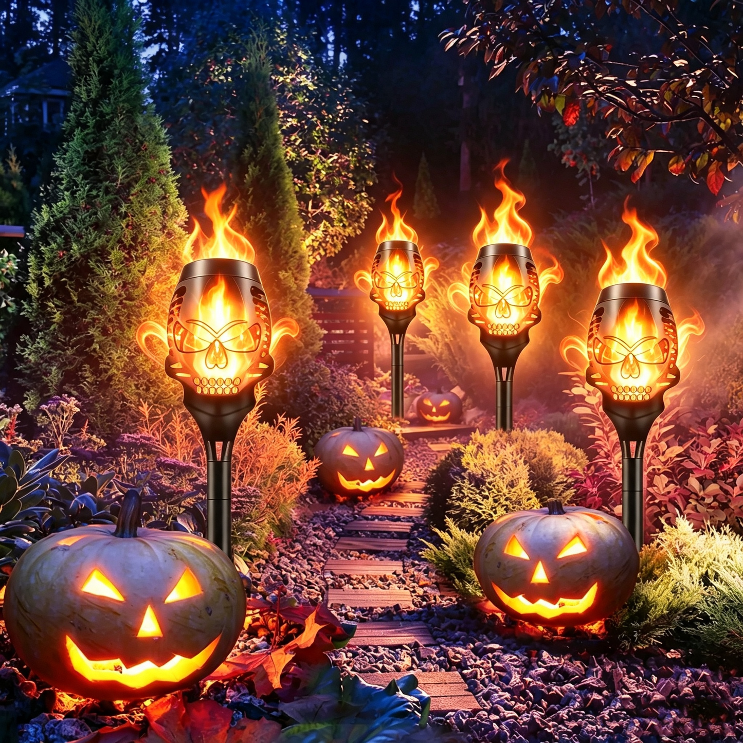 Zonne-energie Schedel Vlamlamp | Magische Halloween Tuinverlichting 🎃💀