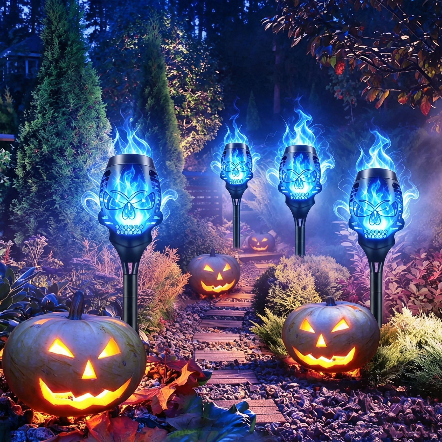 Zonne-energie Schedel Vlamlamp | Magische Halloween Tuinverlichting 🎃💀