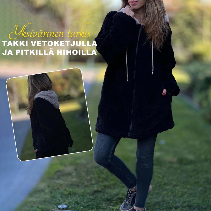 🧥 Syksyn ja talven lämmin fleece-takki - Pehmeä rento huppari arkeen ja ulkoiluun 🧤