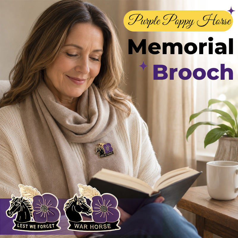 🌸 Eerbetoon aan Jouw Paard 🐎 Purple Poppy Brooche
