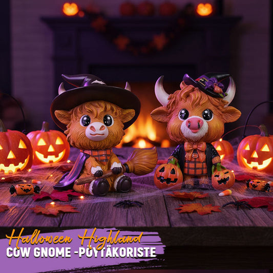 🎃 Halloween Highland Cow - söpö helmiöpöytäkoriste 🐮