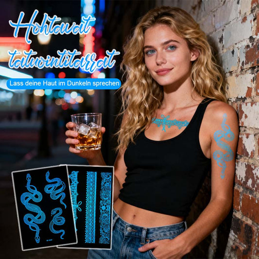 ✨ Hohtavat Tatuointitarrat 🌌 | Pimeässä Hohtava & Vedenkestävä | Kestää 7 Päivää 🌙