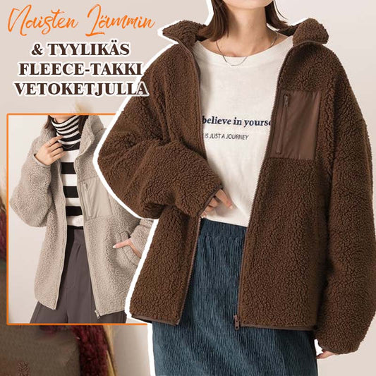 Naisten Lämmin & Tyylikäs Fleece-Takki Vetoketjulla