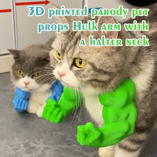 🐱 Laat Je Kat Flexen! 💪 Hilarische 3D "Hulk-Armen" voor Katten
