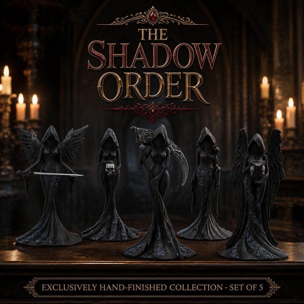 🗡️ Exclusieve Gothic Beeldjes Collectie – Duistere Elegantie voor Bureau & Boekenplank 🔮