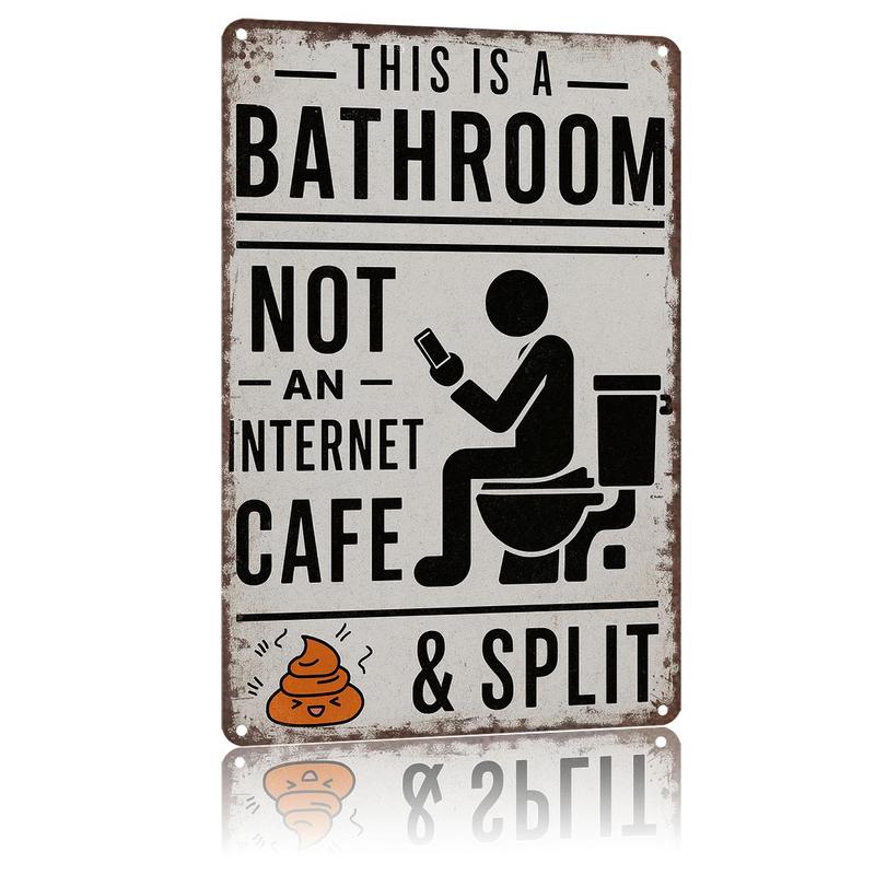 😂 Vintage Metalen Bord Toilet – Geen Internetcafé – Hét Cadeau voor Telefoonverslaafden 🚽