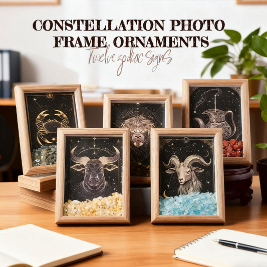 Tähtikuvioinen Valokuvakehys 🔮 | Aito Kristalli Koriste – Energeettinen Suoja Kotiin ja Lahjaksi ✨