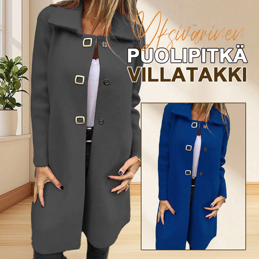 Yksirivinen Puolipitkä Villakangastakki