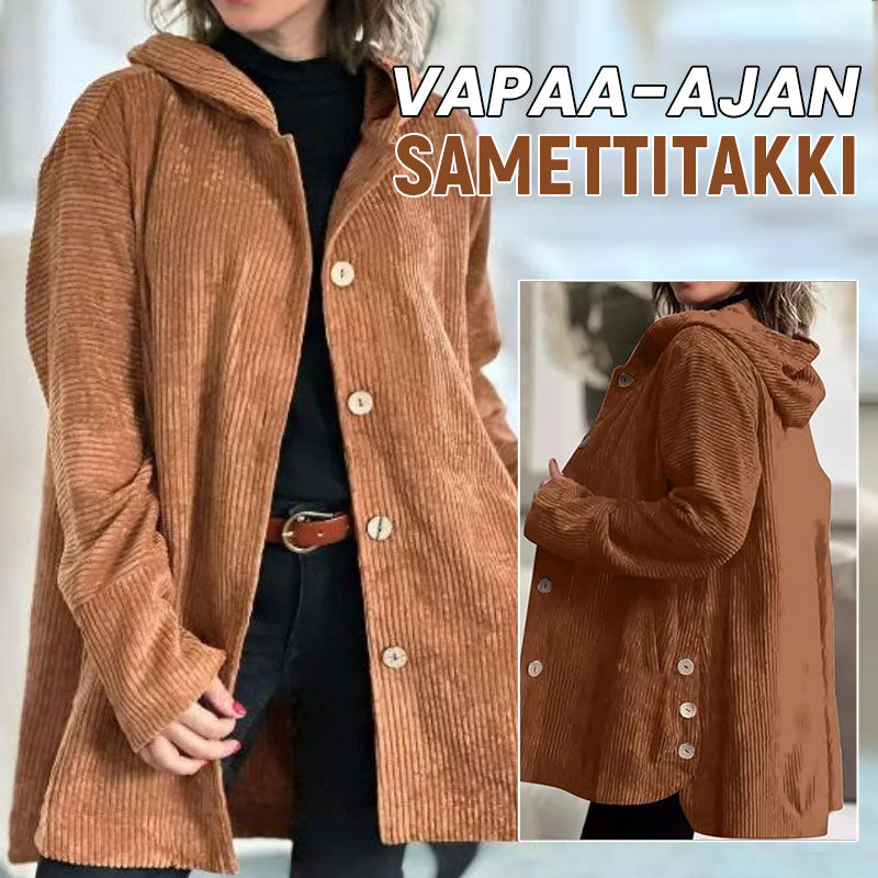 🍂 Syksyn rento samettihupparitakki 🧥