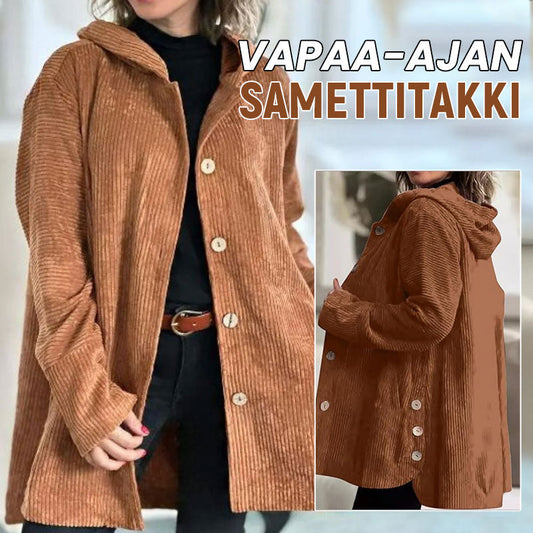 🍂 Syksyn rento samettihupparitakki 🧥
